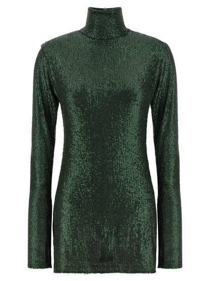 Bicolor Polyester Short Dress