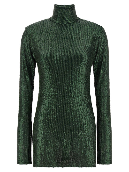 Bicolor Polyester Short Dress