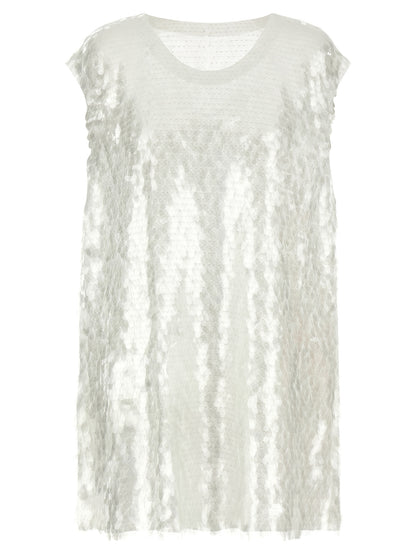 White Polyamide Tank Tops