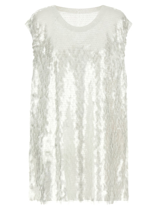 White Polyamide Tank Tops
