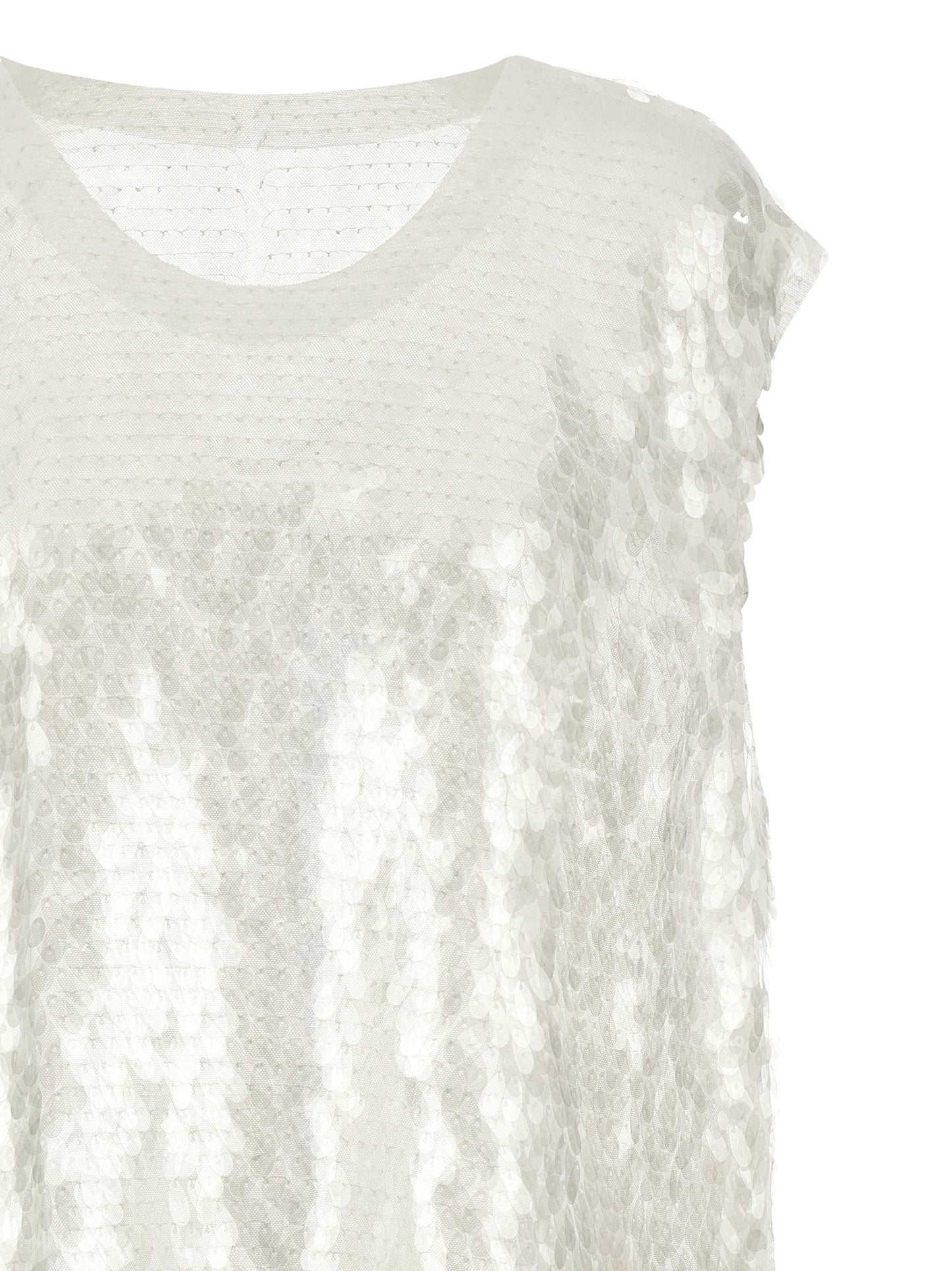 White Polyamide Tank Tops
