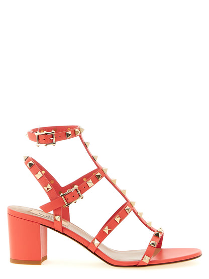Orange Calfskin Platform Sandals