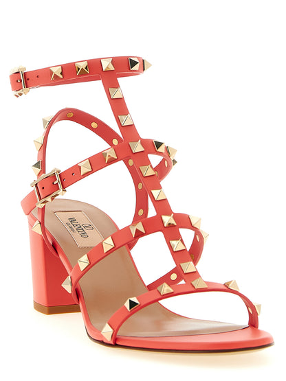 Orange Calfskin Platform Sandals