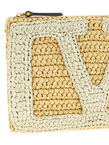 White Viscose Clutch Bag