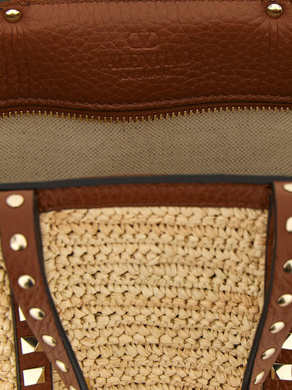 Beige Straw Tote Bag
