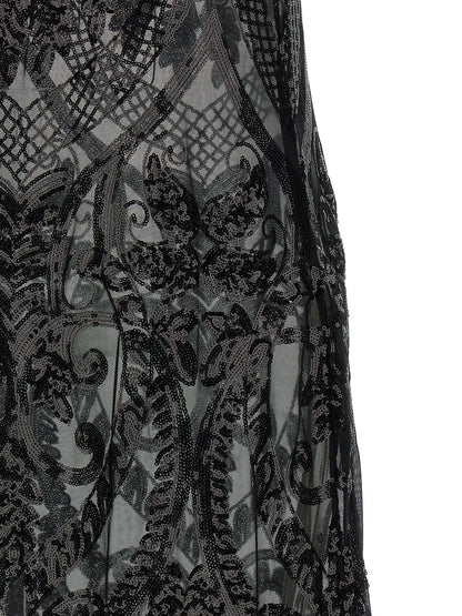 Black Polyester Long Dress
