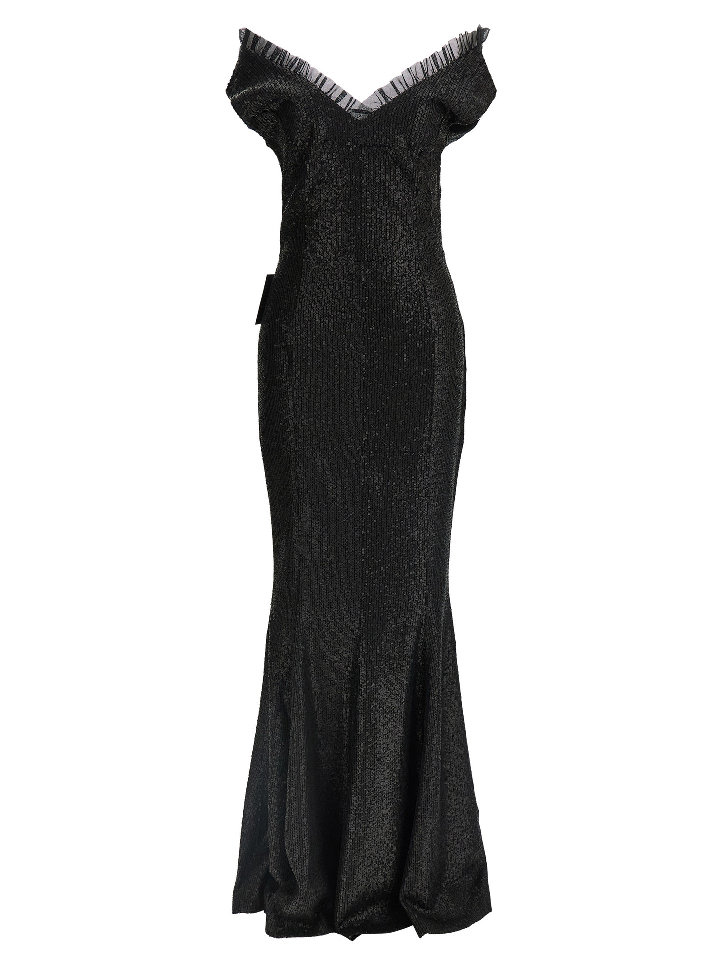 Black Polyester Long Dress