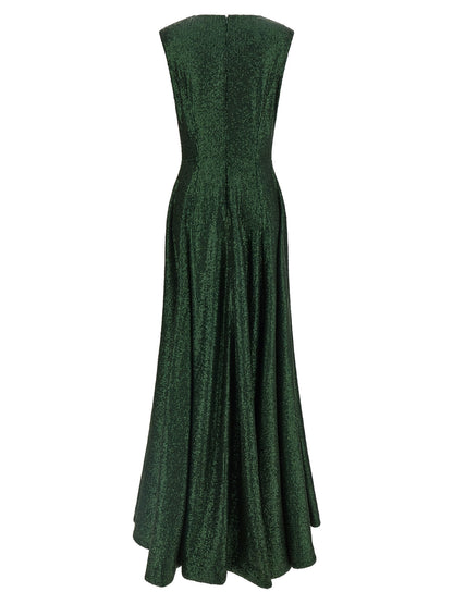 Bicolor Polyester Long Dress