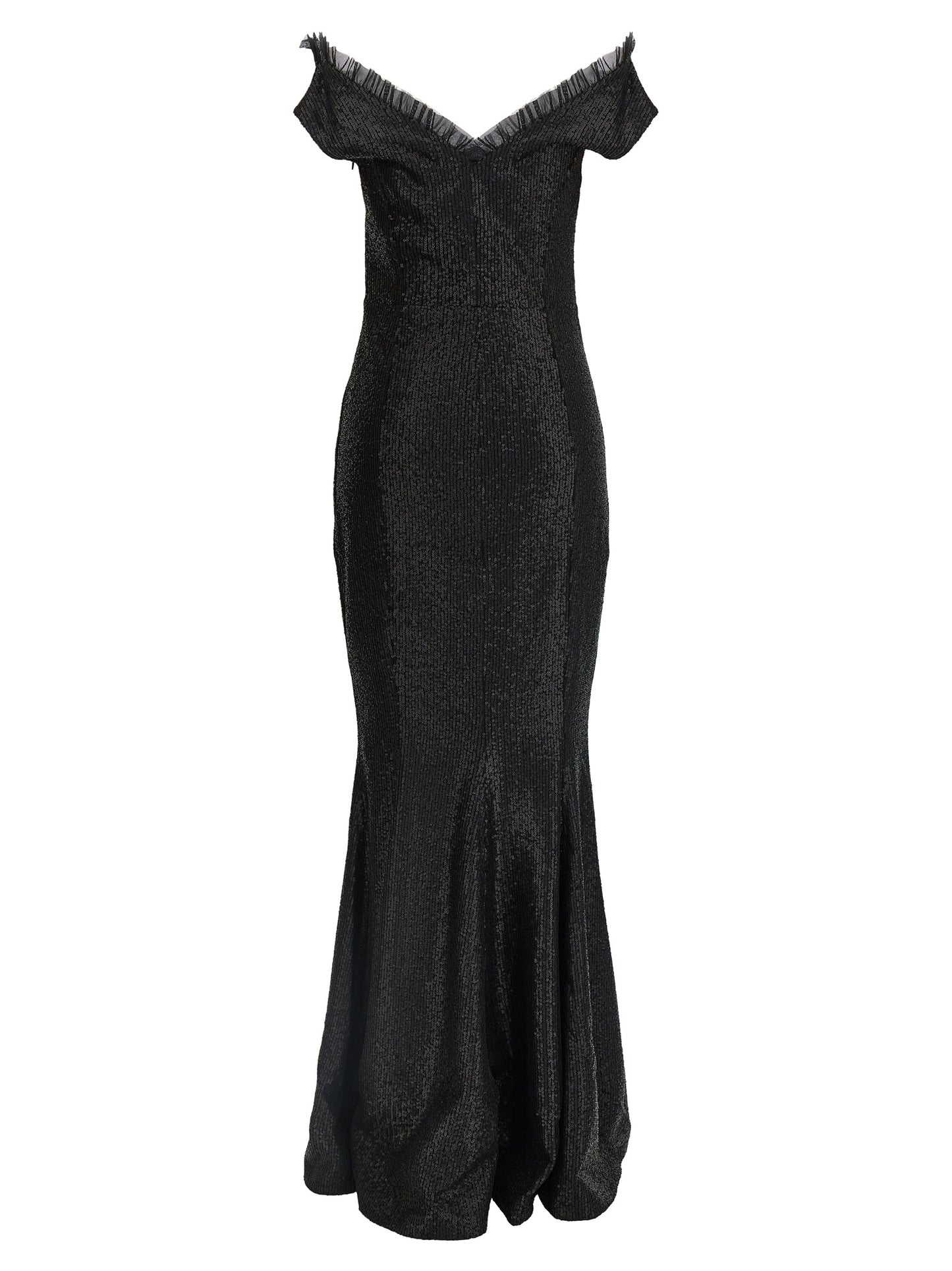 Black Polyester Long Dress