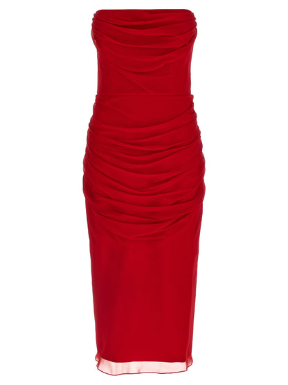 Multicolor Silk Midi Dress