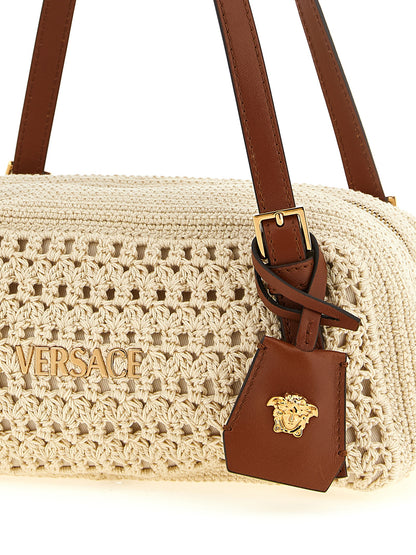 Beige Cotton Shoulder Bag