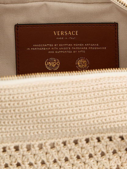 Beige Cotton Shoulder Bag