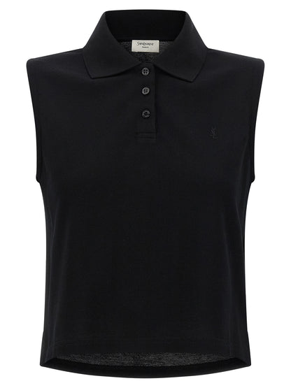 Black Cotton Polo Shirt