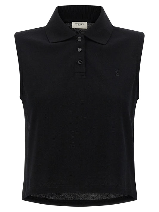 Black Cotton Polo Shirt
