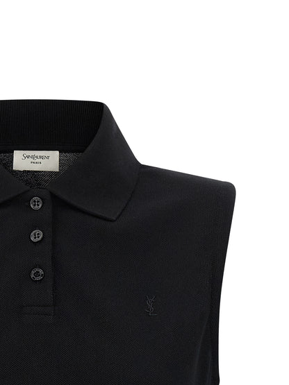 Black Cotton Polo Shirt