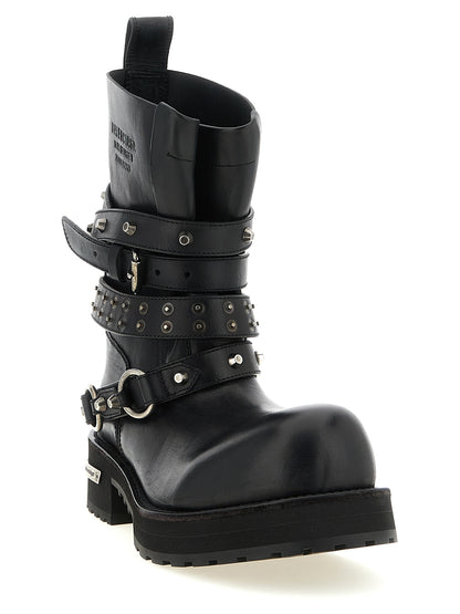 Black Calfskin Ankle Boots
