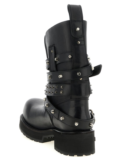 Black Calfskin Ankle Boots