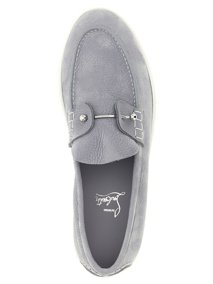 Gray Calfskin Slip-On Loafers