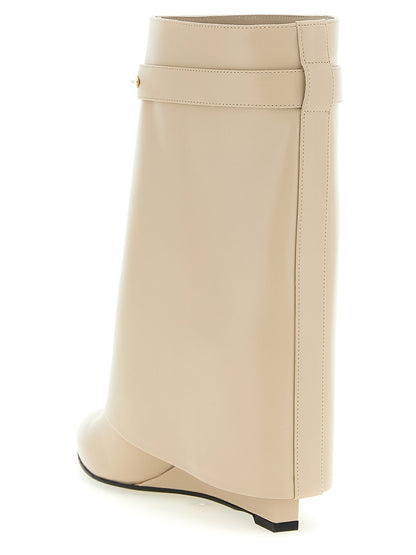 Beige Calfskin Ankle Boots