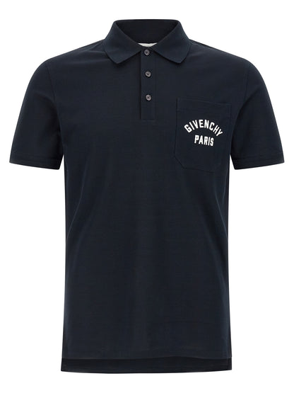 Blue Cotton Polo Shirt