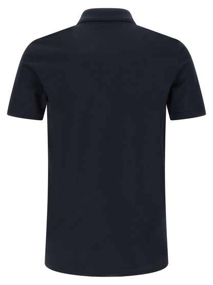Blue Cotton Polo Shirt