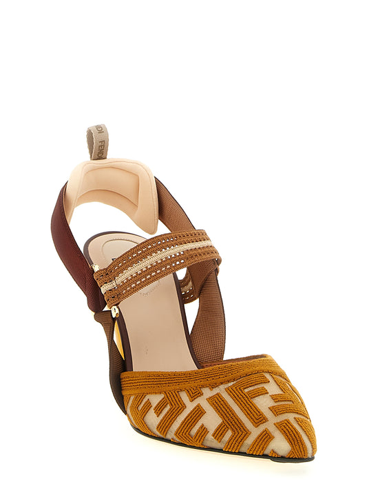 Brown Polyamide High Heel Pumps
