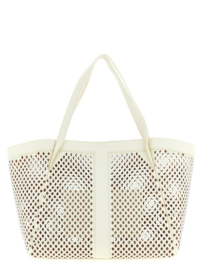 White Leather Tote Bag