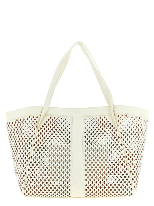 White Leather Tote Bag