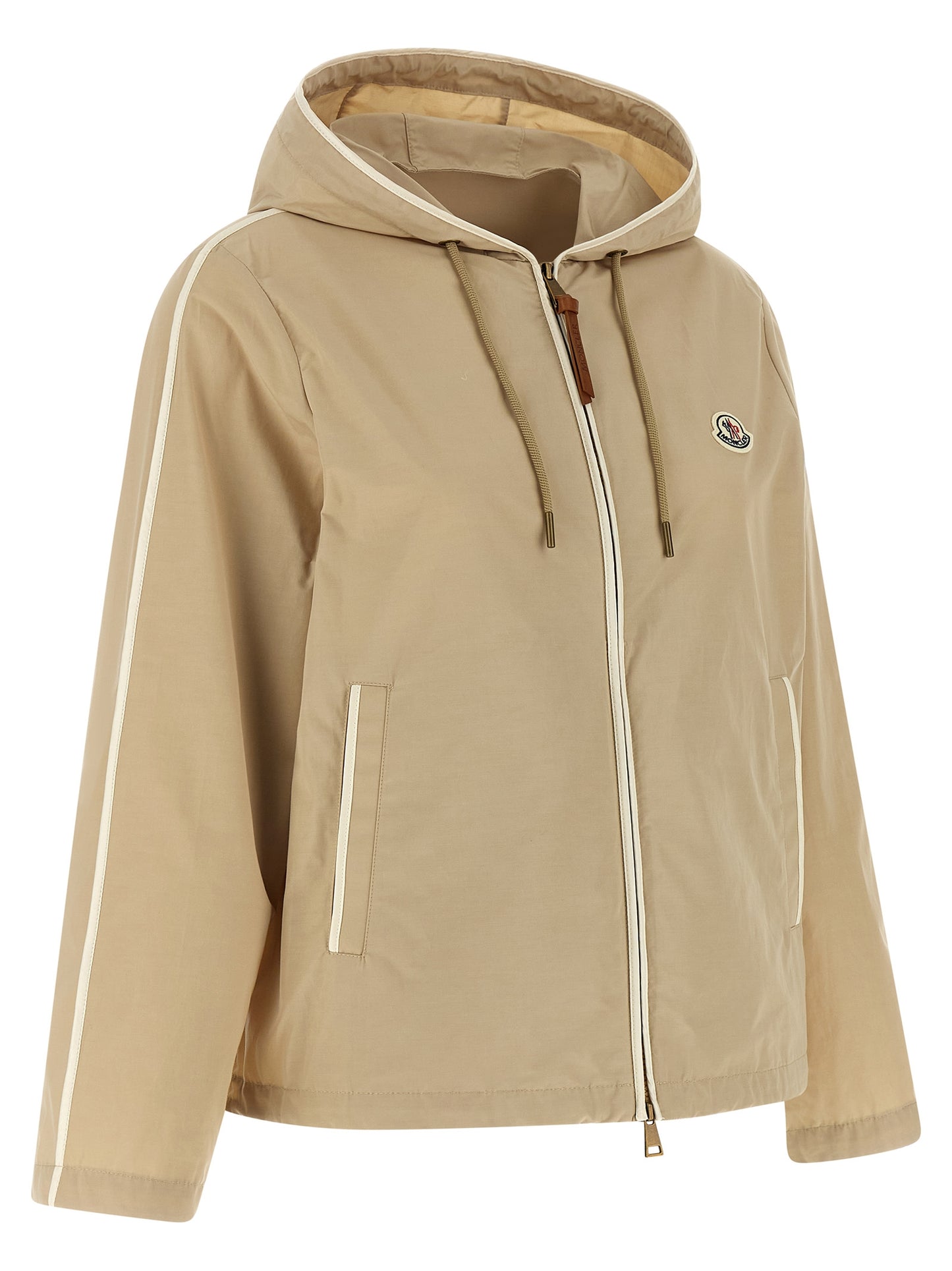 Beige Polyester Shell Jacket