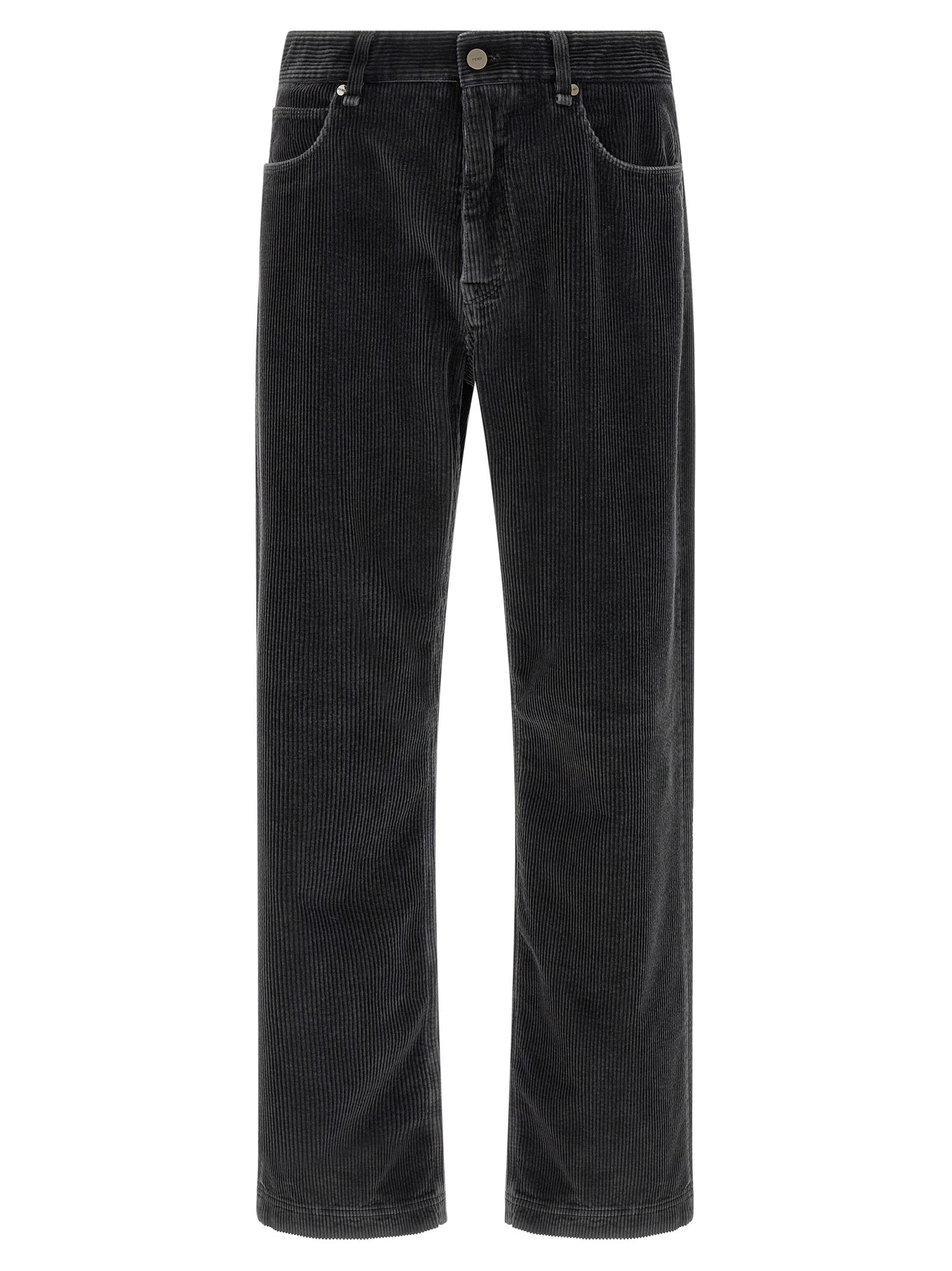 Gray Cotton Casual Pants