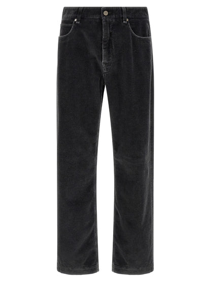 Gray Cotton Casual Pants