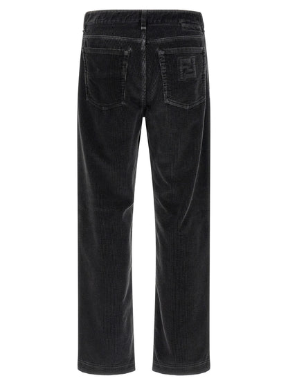 Gray Cotton Casual Pants
