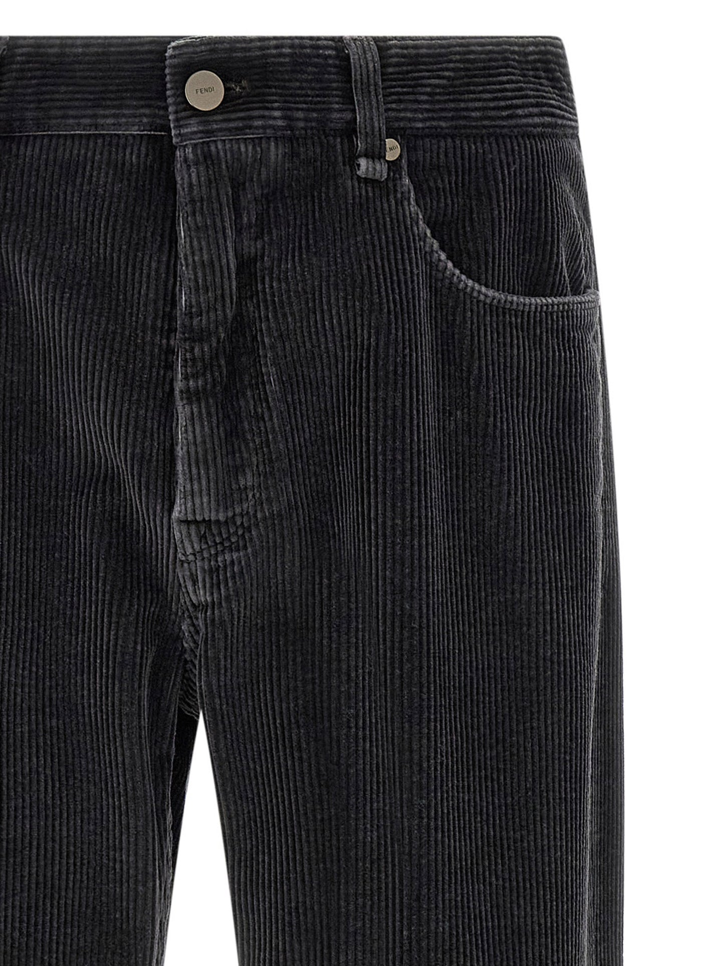 Gray Cotton Casual Pants