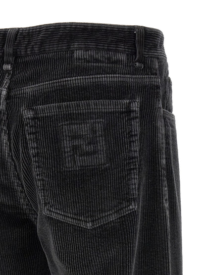Gray Cotton Casual Pants