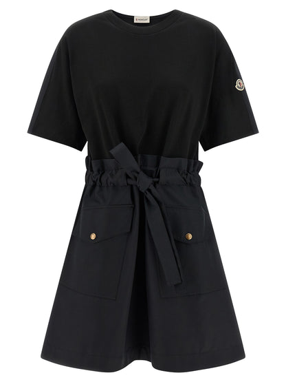 Black Cotton Short Dress