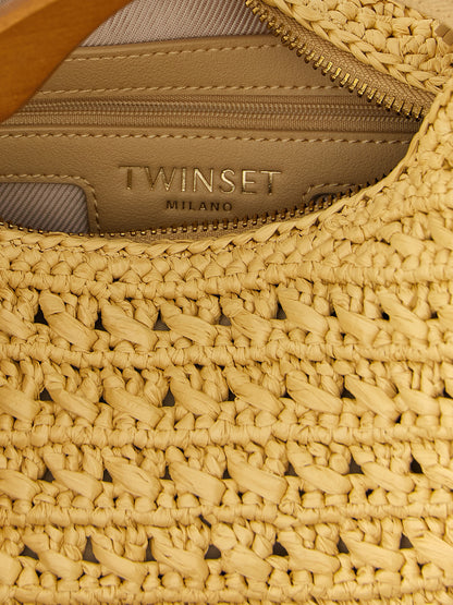 Beige Polypropylene Handbag