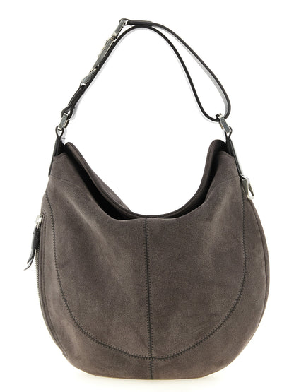 Gray Calfskin Shoulder Bag