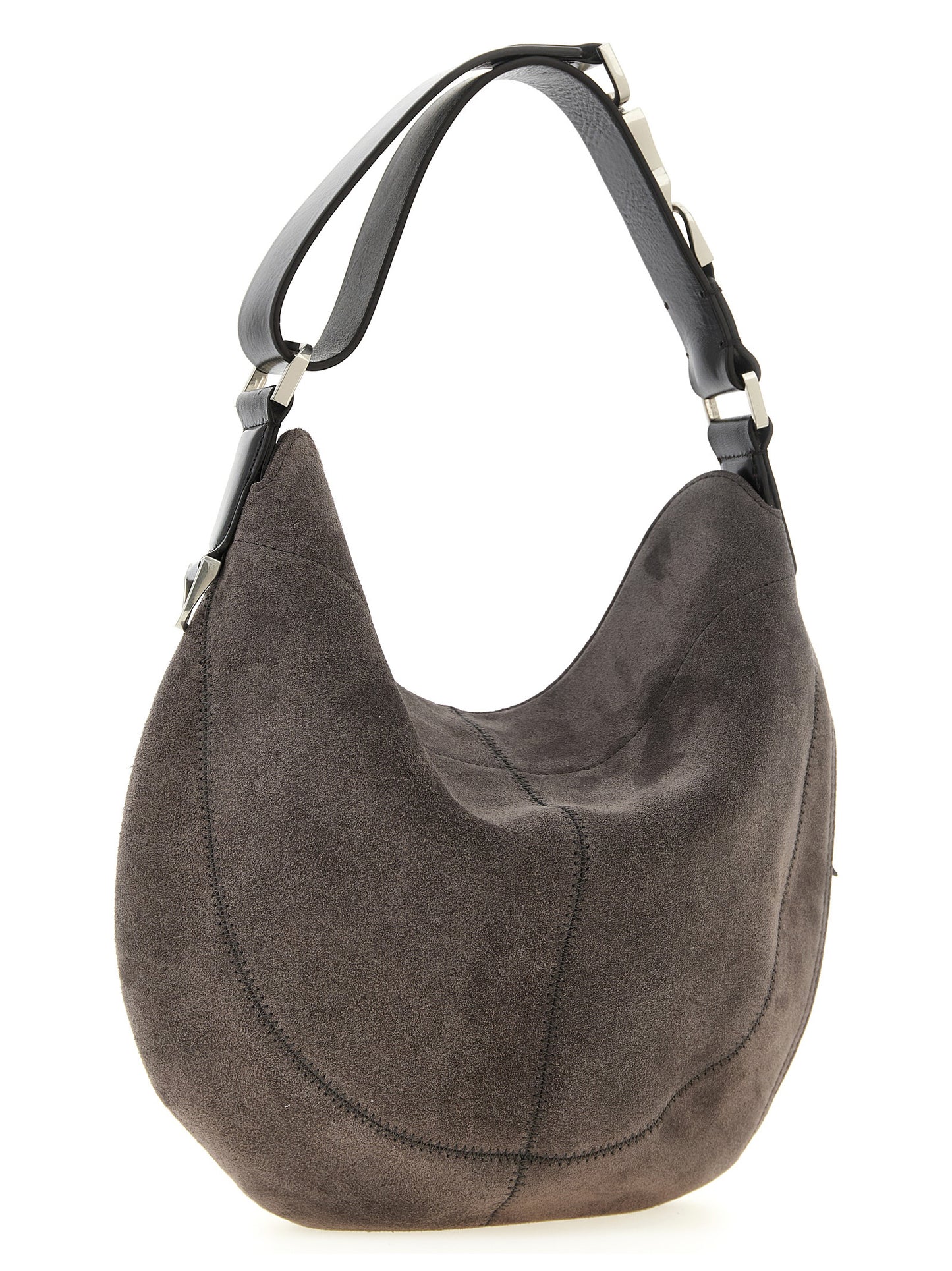 Gray Calfskin Shoulder Bag