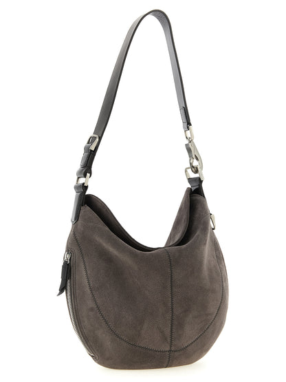 Gray Calfskin Shoulder Bag