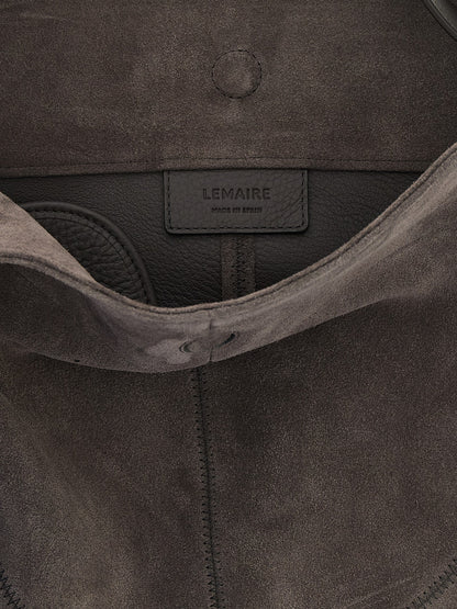 Gray Calfskin Shoulder Bag