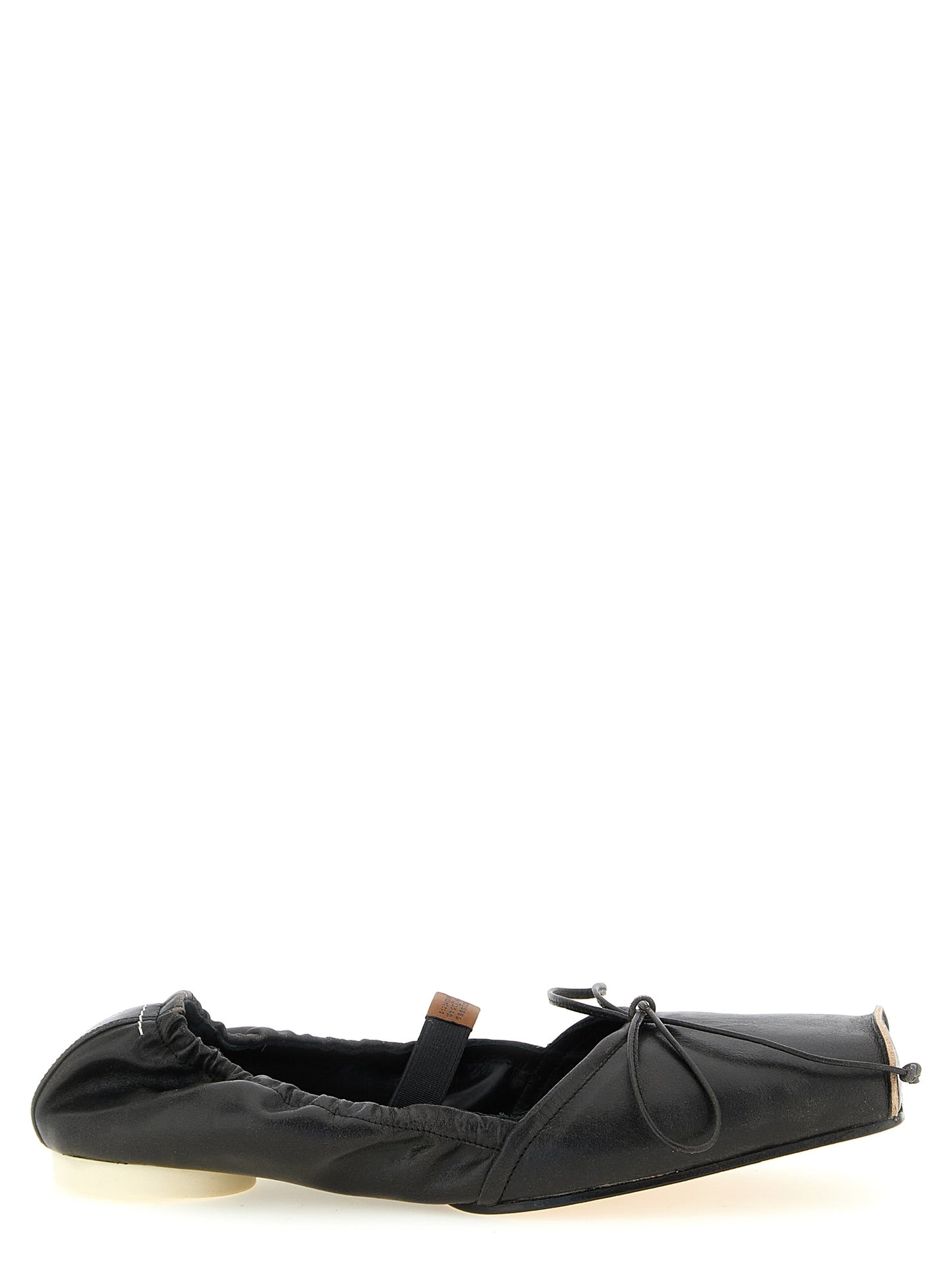 Black Cowhide Ballet Flats