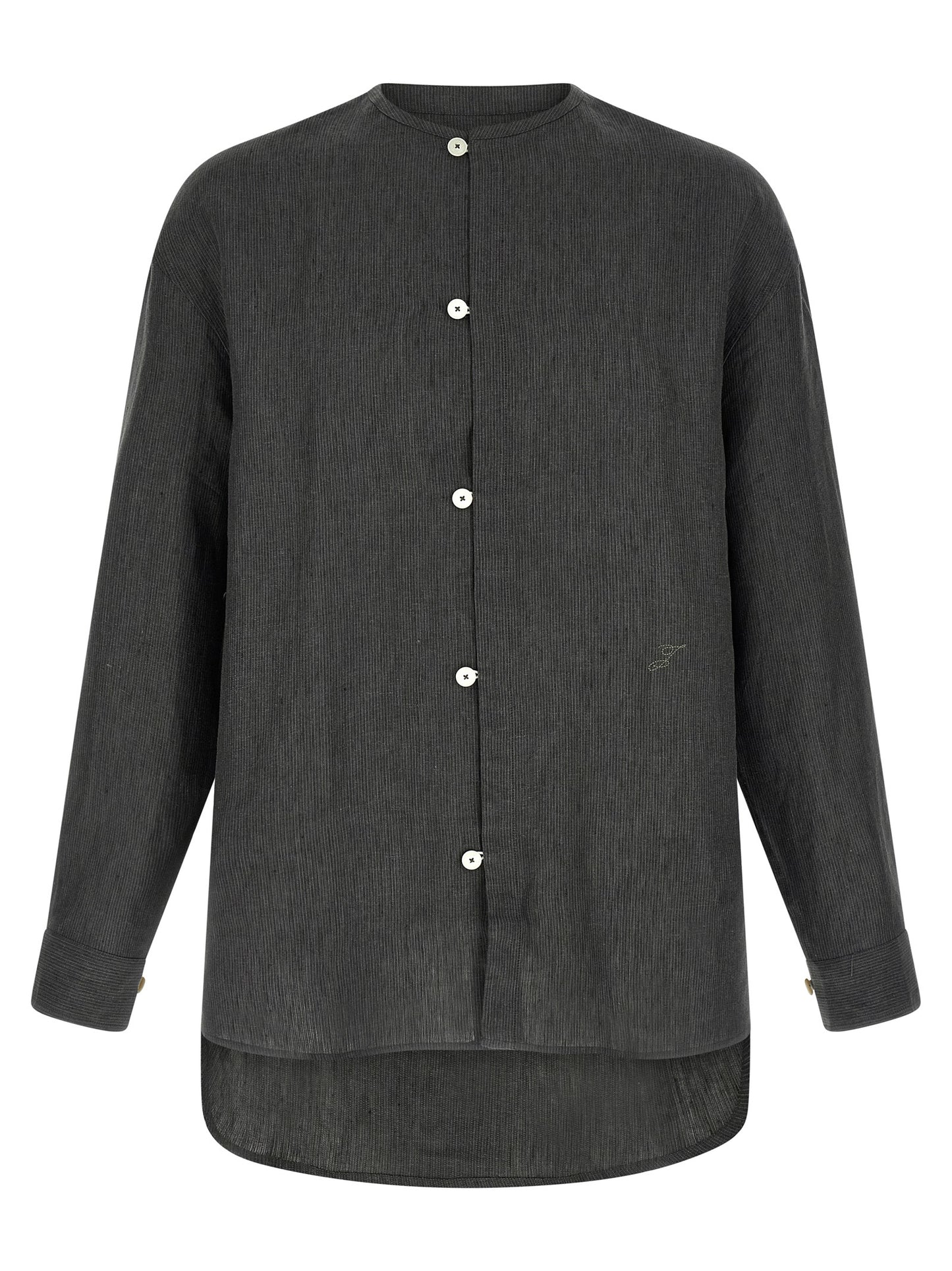 Gray Linen Blouse