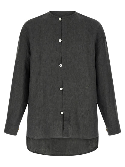 Gray Linen Blouse