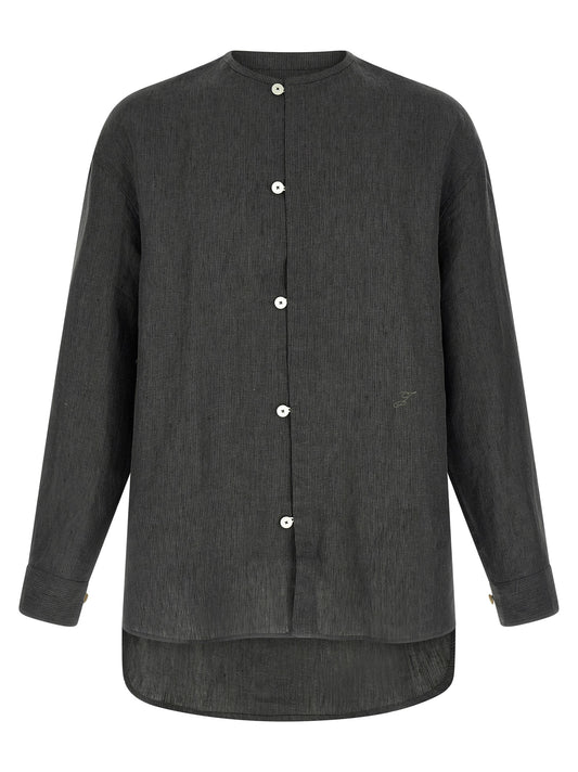 Gray Linen Blouse