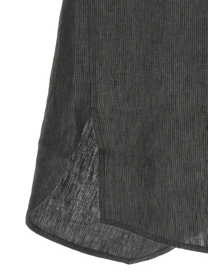 Gray Linen Blouse