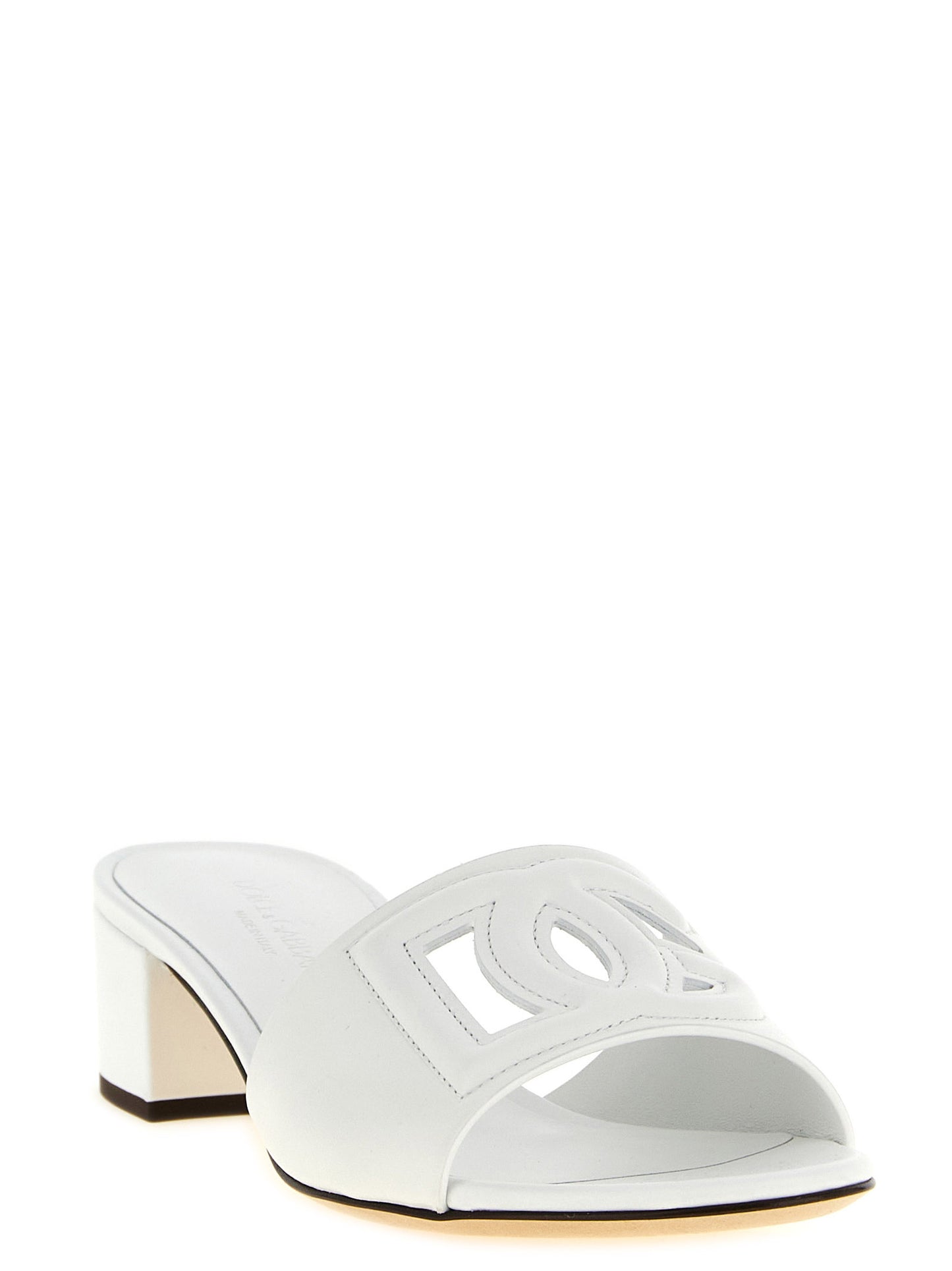 White Calfskin Platform Sandals
