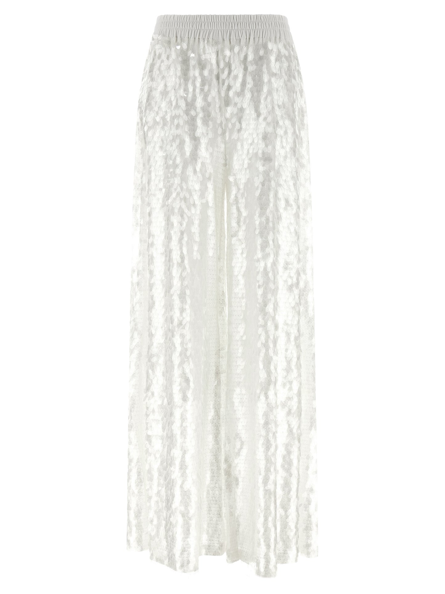 White Nylon Casual Pants