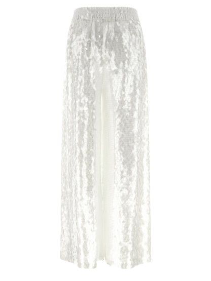 White Nylon Casual Pants