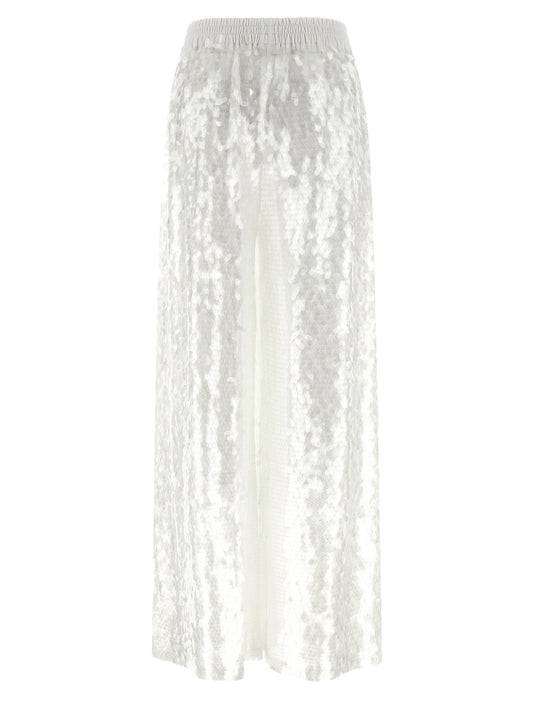 White Nylon Casual Pants
