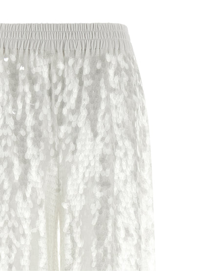 White Nylon Casual Pants